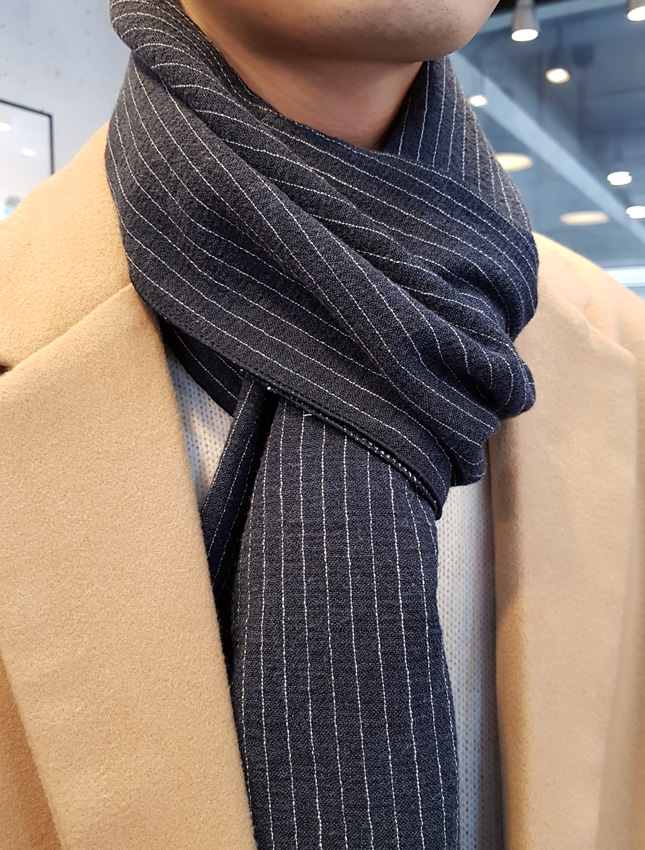 Stripe muffler 2color Man Coordination Shawl Pint 
