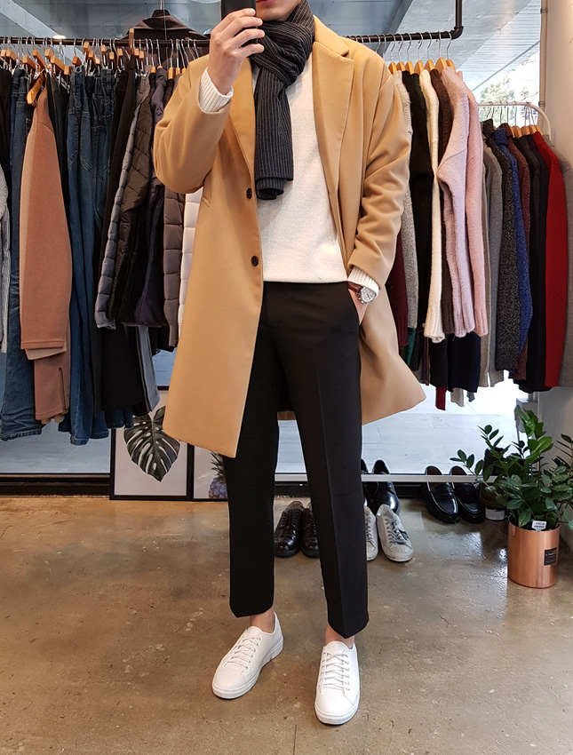 Stripe muffler 2color Man Coordination Shawl Pint 