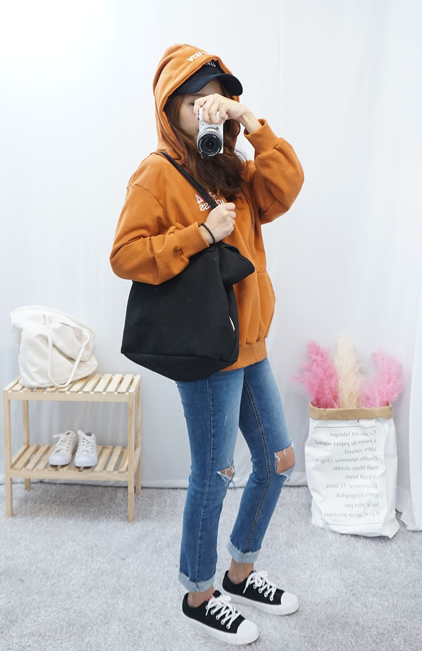 Daily Diary Round Zipper Canvas Eco Bag 2color Stu