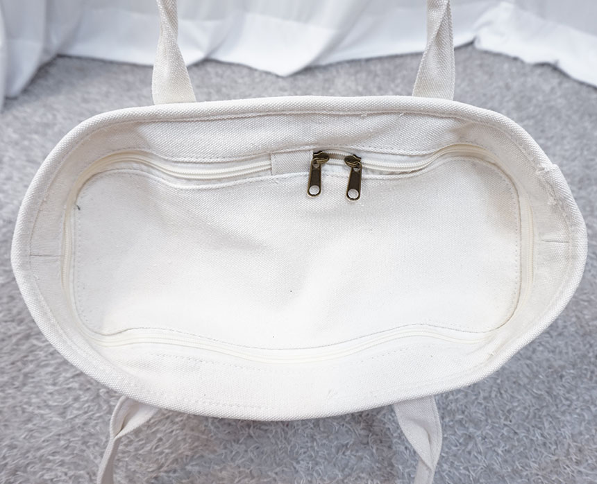 Daily Diary Round Zipper Canvas Eco Bag 2color Stu