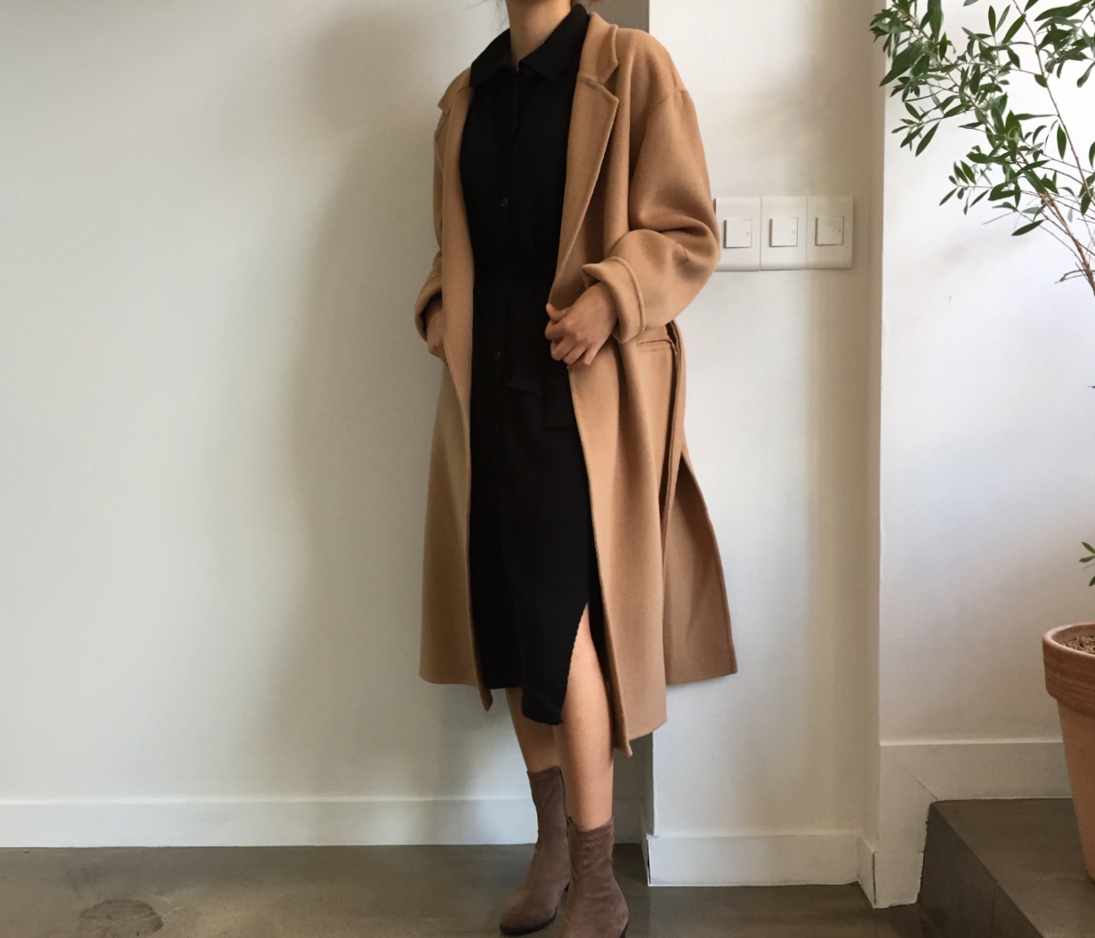 Suede Socks Mid-Heel Angle Boots Black, Brown Fall