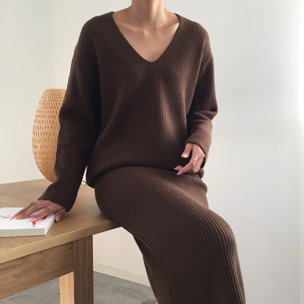 Winter Goliath Knit Long Skirt 3color Coordination