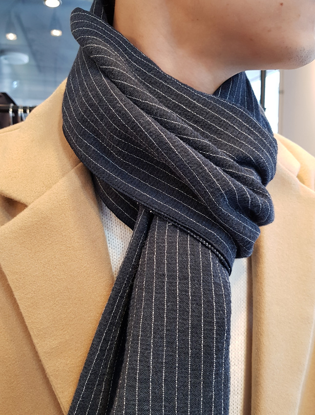 Stripe muffler 2color Man Coordination Shawl Pint 
