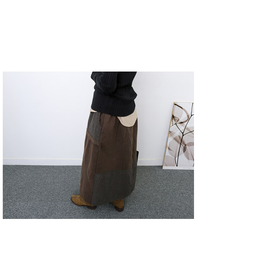 Winter embroidered skirts Long skirt lace Volume B