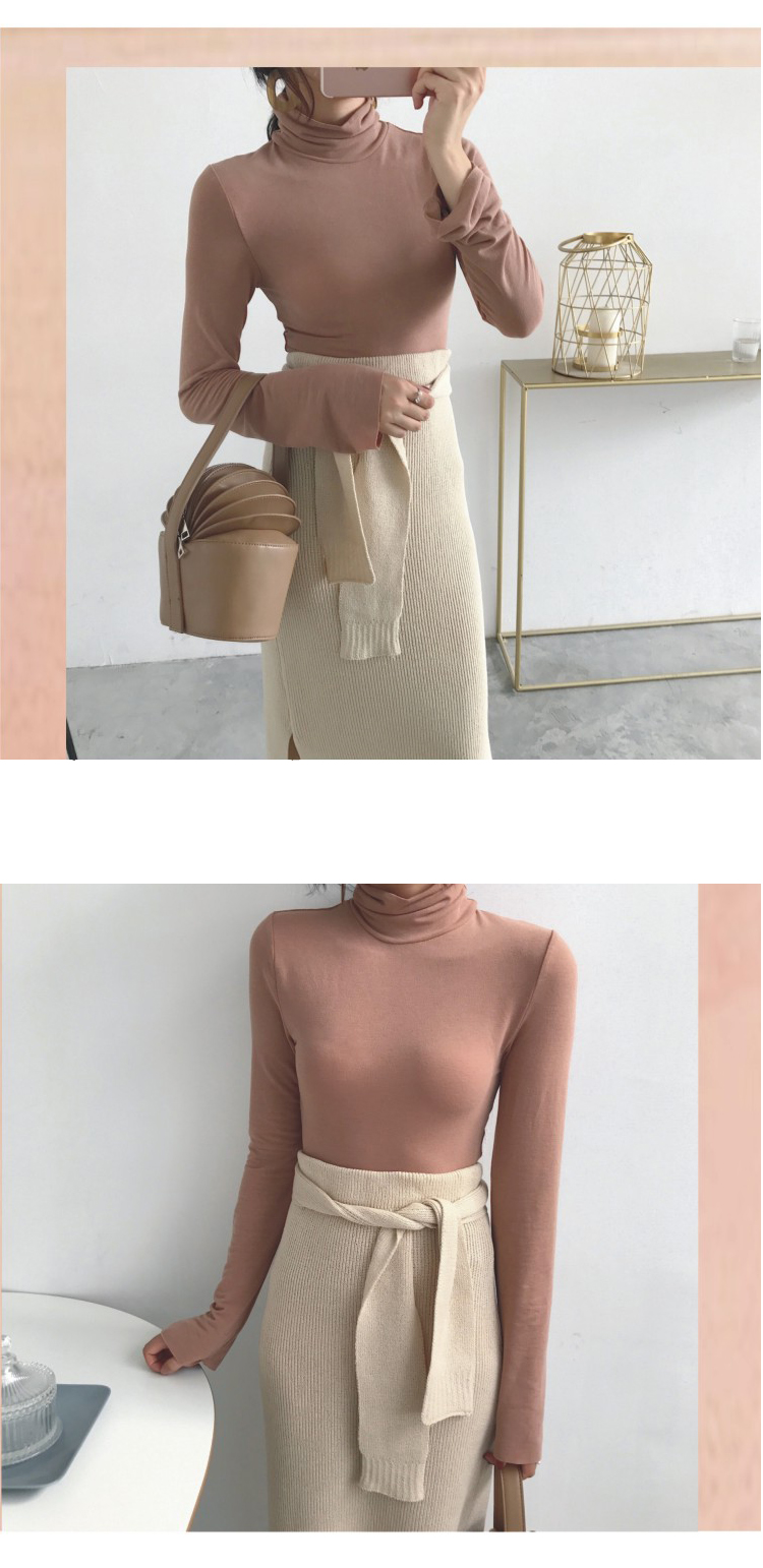 Slim H line Goliath knit winter long skirt slit lo