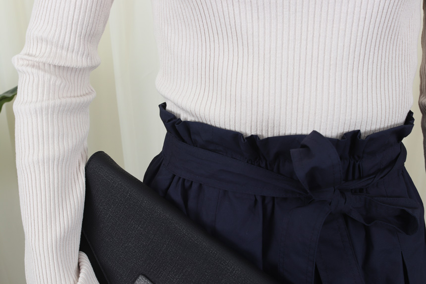 High-waisted flared skirt H-line h Long Long skirt