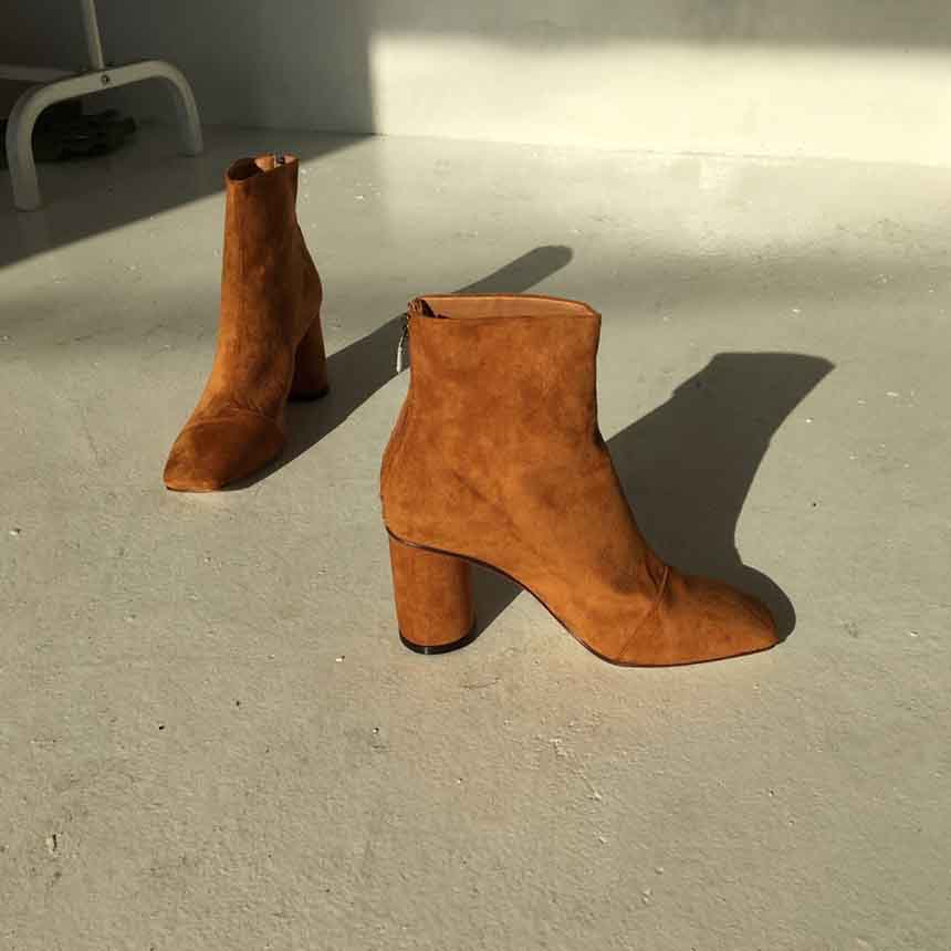 Suede Angle Boots High Heels Chelsea Twenties Twen