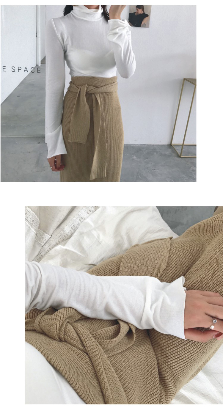 Slim H line Goliath knit winter long skirt slit lo