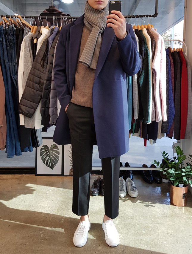 Stripe muffler 2color Man Coordination Shawl Pint 