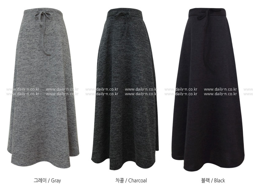 Brushed flared skirt Able banding Basic Basic Long