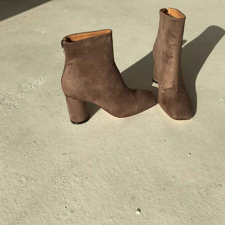 Suede Angle Boots High Heels Chelsea Twenties Twen