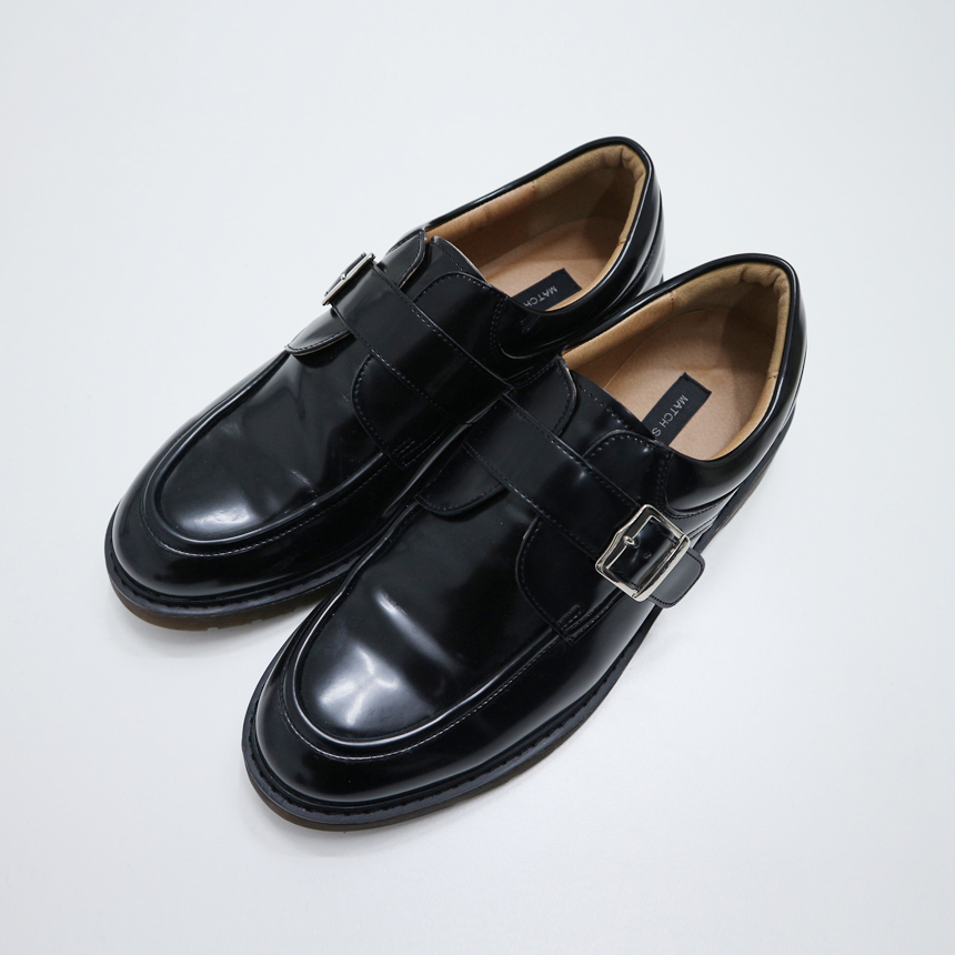 Zeng Da Sho Men Single Monk Strap Black Shoes Fash