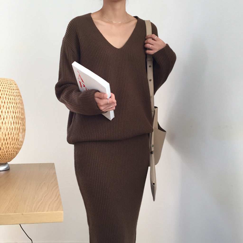 Winter Goliath Knit Long Skirt 3color Coordination