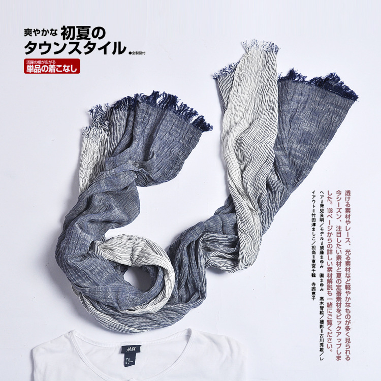 Men's women's public stall thin scarf stripe