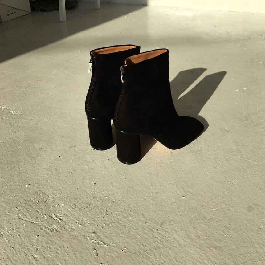 Suede Angle Boots High Heels Chelsea Twenties Twen