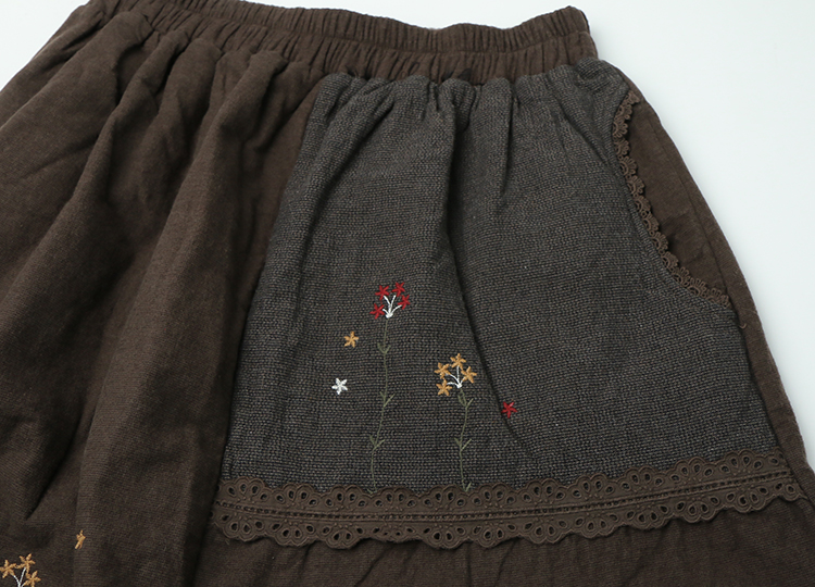 Winter embroidered skirts Long skirt lace Volume B
