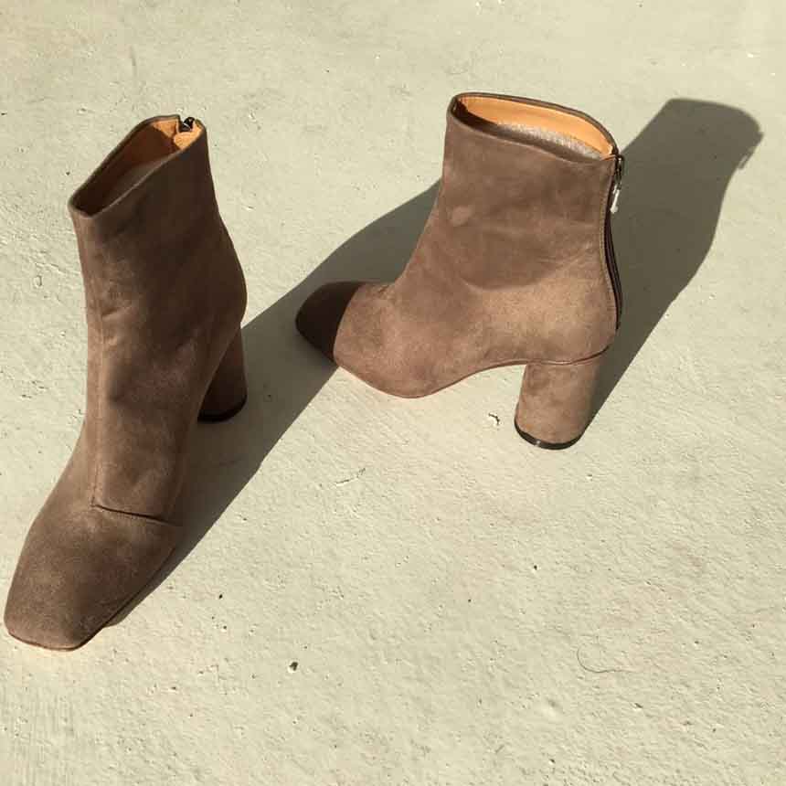 Suede Angle Boots High Heels Chelsea Twenties Twen