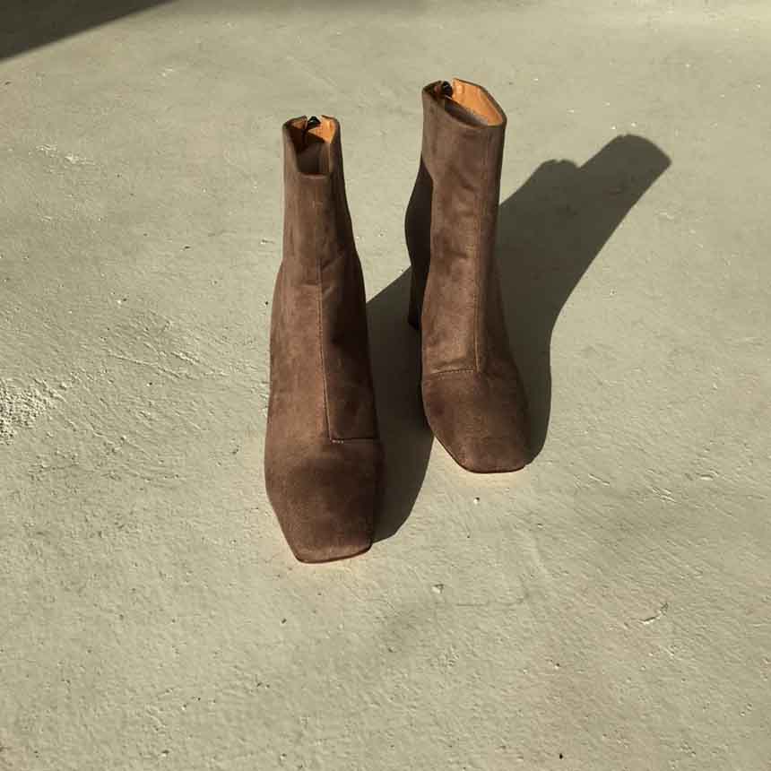 Suede Angle Boots High Heels Chelsea Twenties Twen