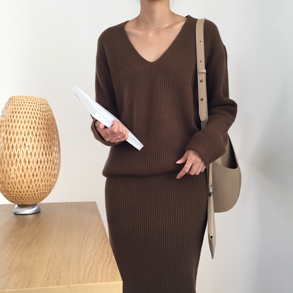 Winter Goliath Knit Long Skirt 3color Coordination