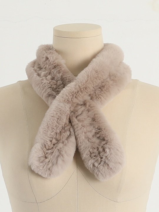 Petit Rex Rabbit Hair Muffler Real Shawl