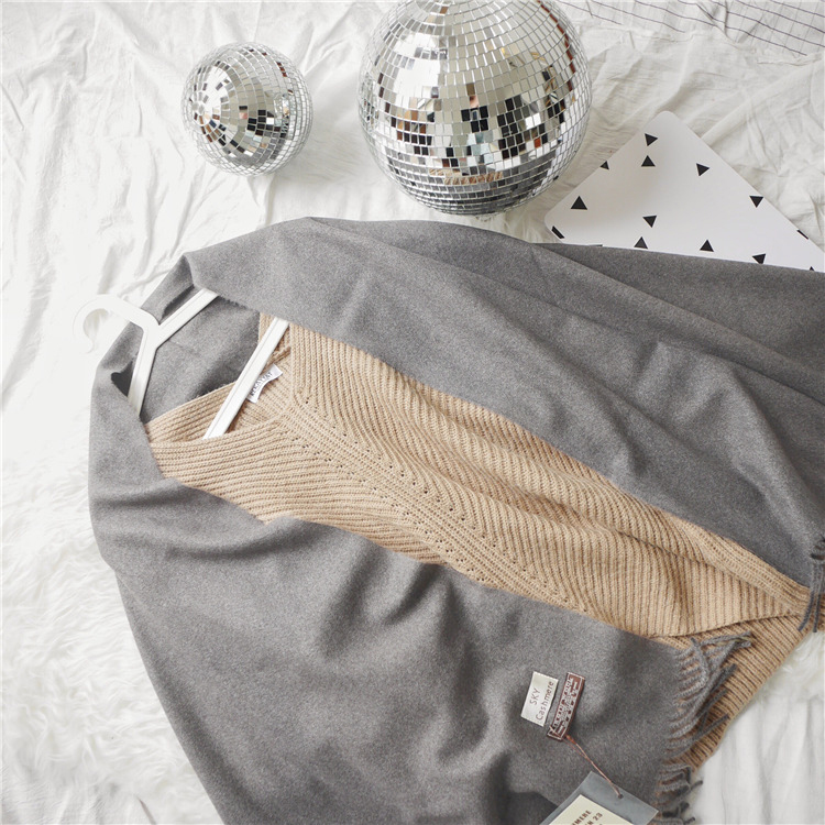 Virgin Wool 100 muffler winter shawl cashmere gift