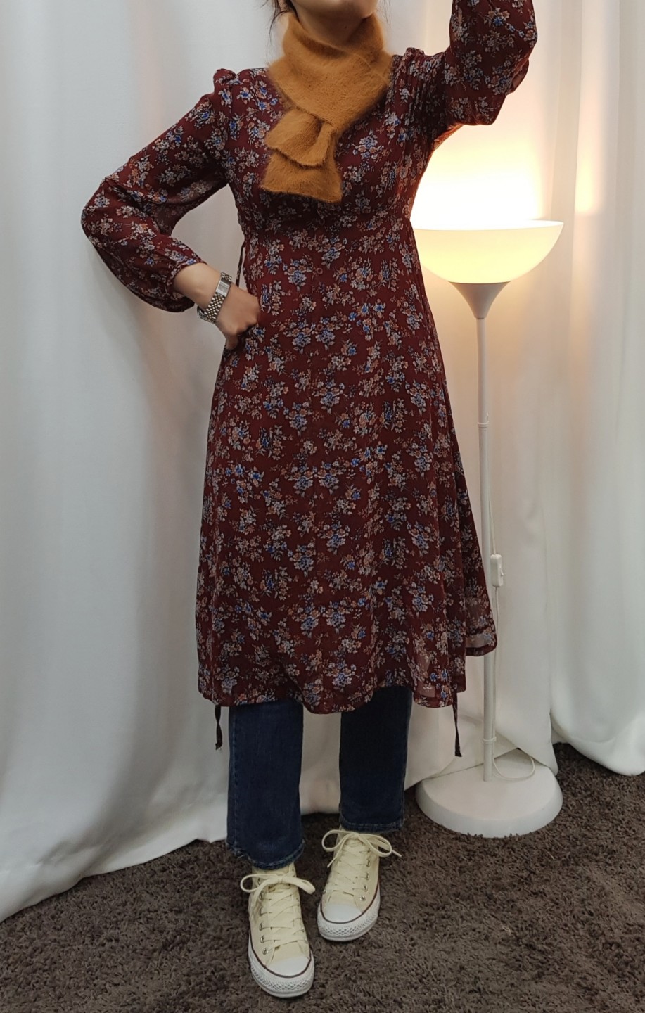 Angora muffler woman Fall winter coordination 2017