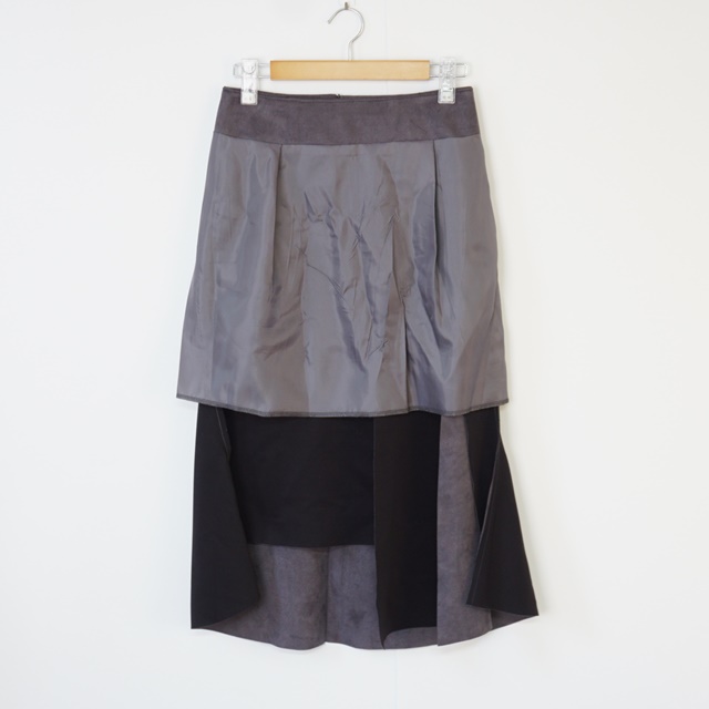 Mermaid a-line leather unverted suede brown colore