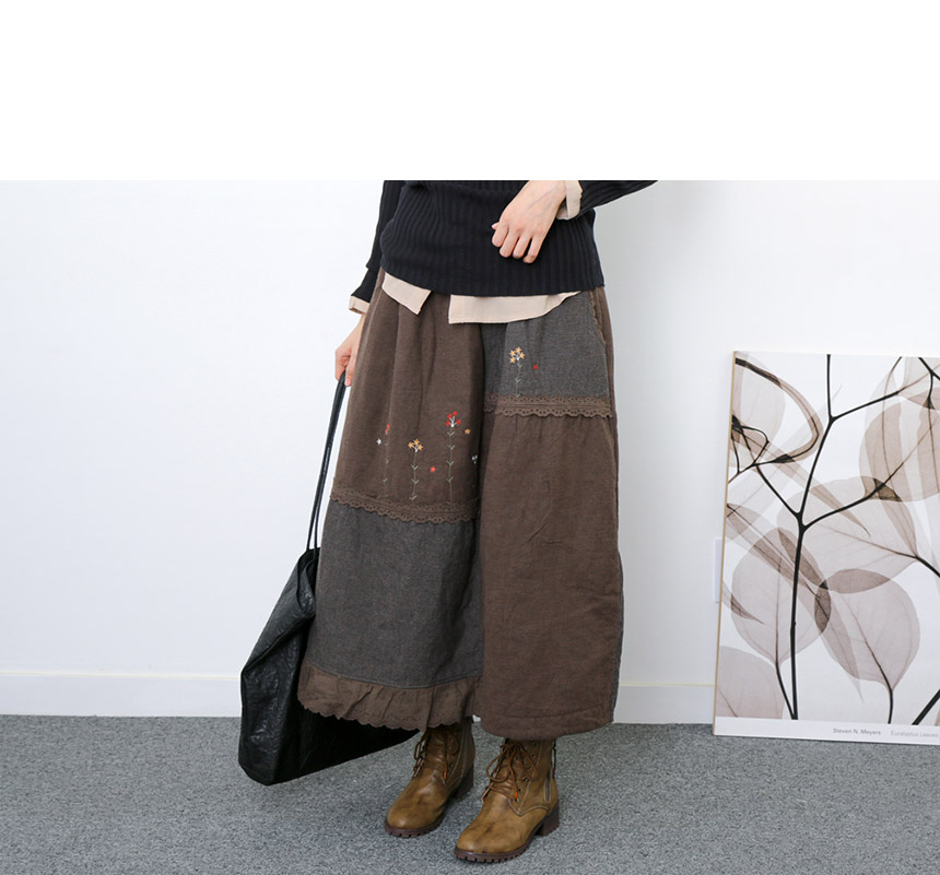 Winter embroidered skirts Long skirt lace Volume B