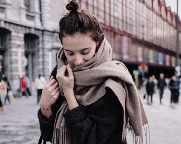 Virgin Wool 100 muffler winter shawl cashmere gift