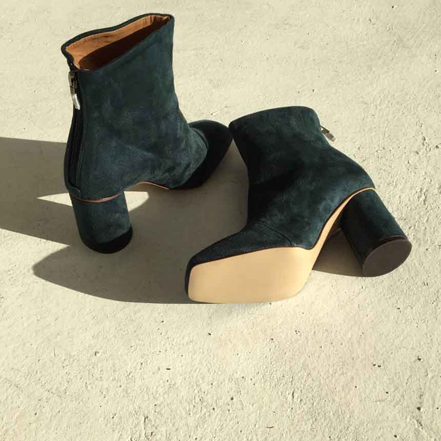 Suede Angle Boots High Heels Chelsea Twenties Twen