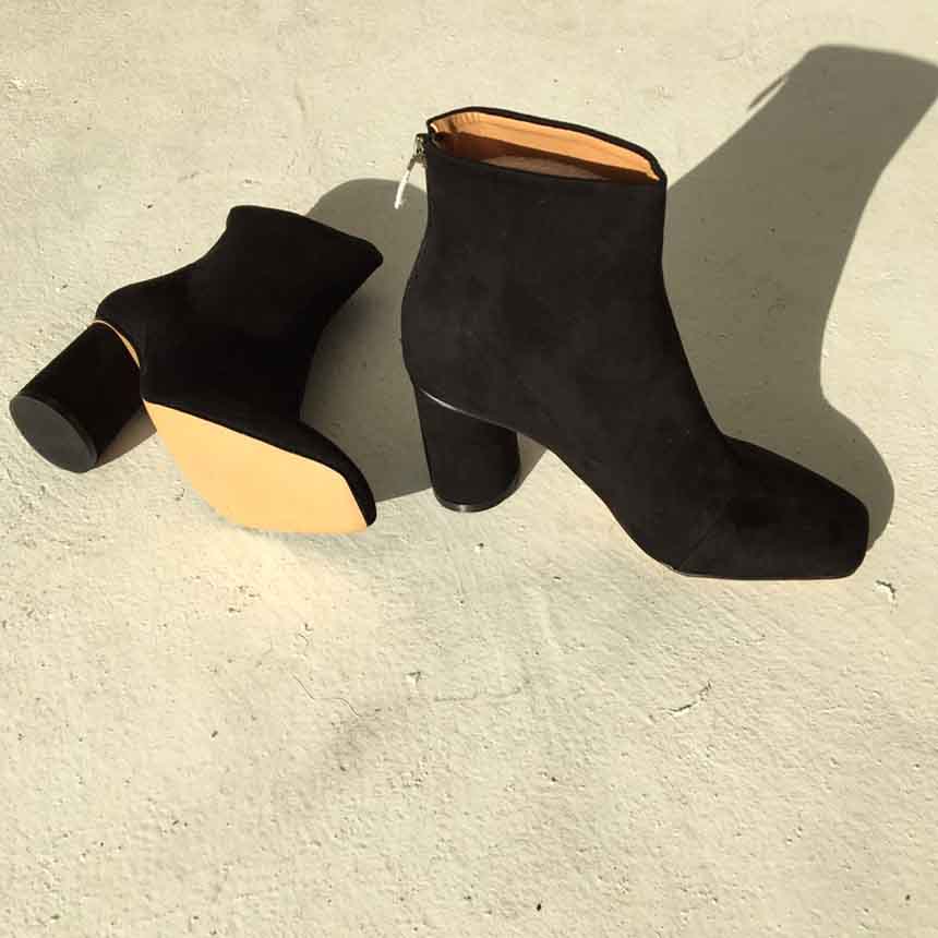 Suede Angle Boots High Heels Chelsea Twenties Twen