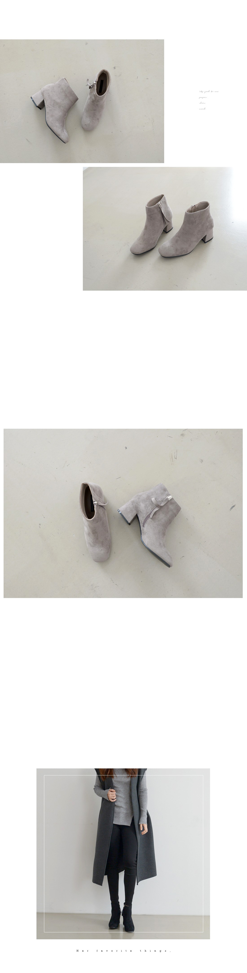 Suede Ankle Boots Heel Female Angle Tongue 5cm Hee