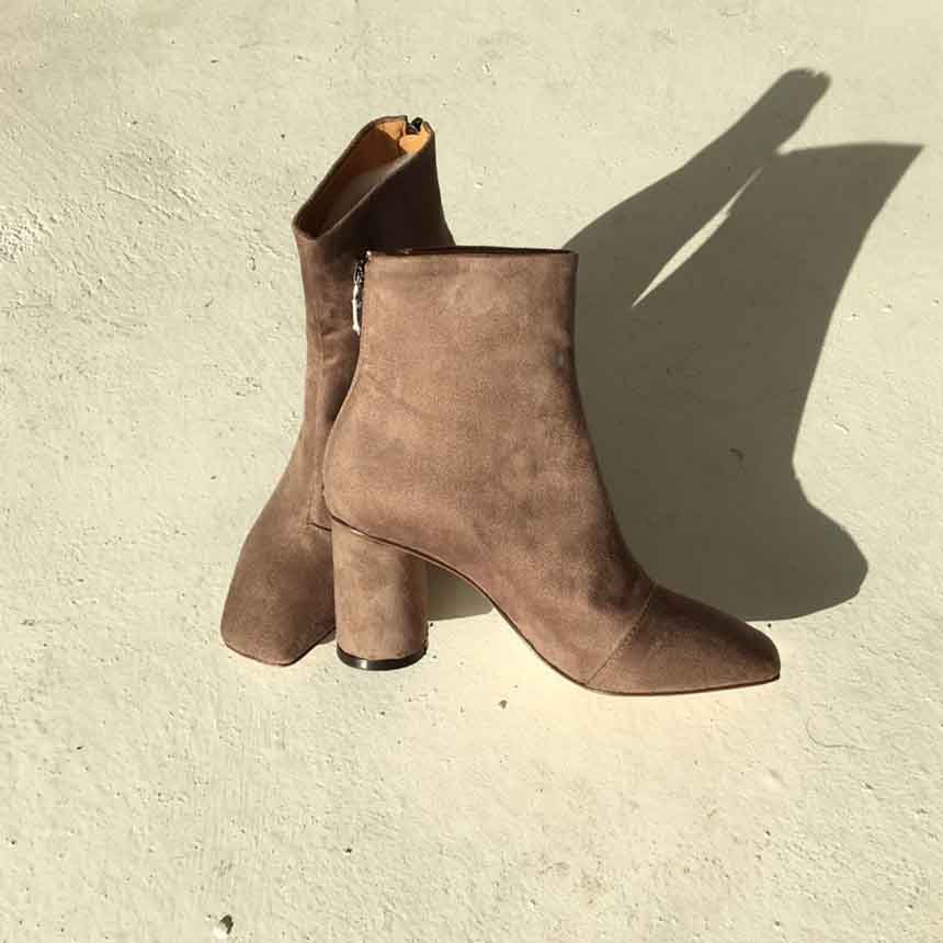 Suede Angle Boots High Heels Chelsea Twenties Twen