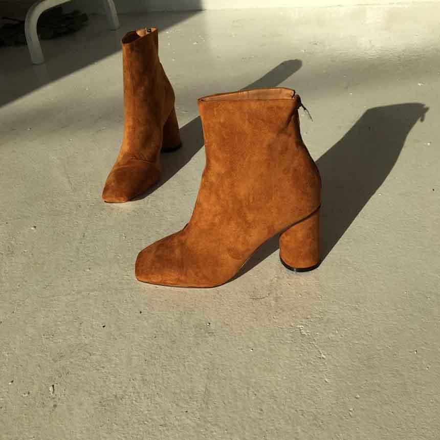 Suede Angle Boots High Heels Chelsea Twenties Twen