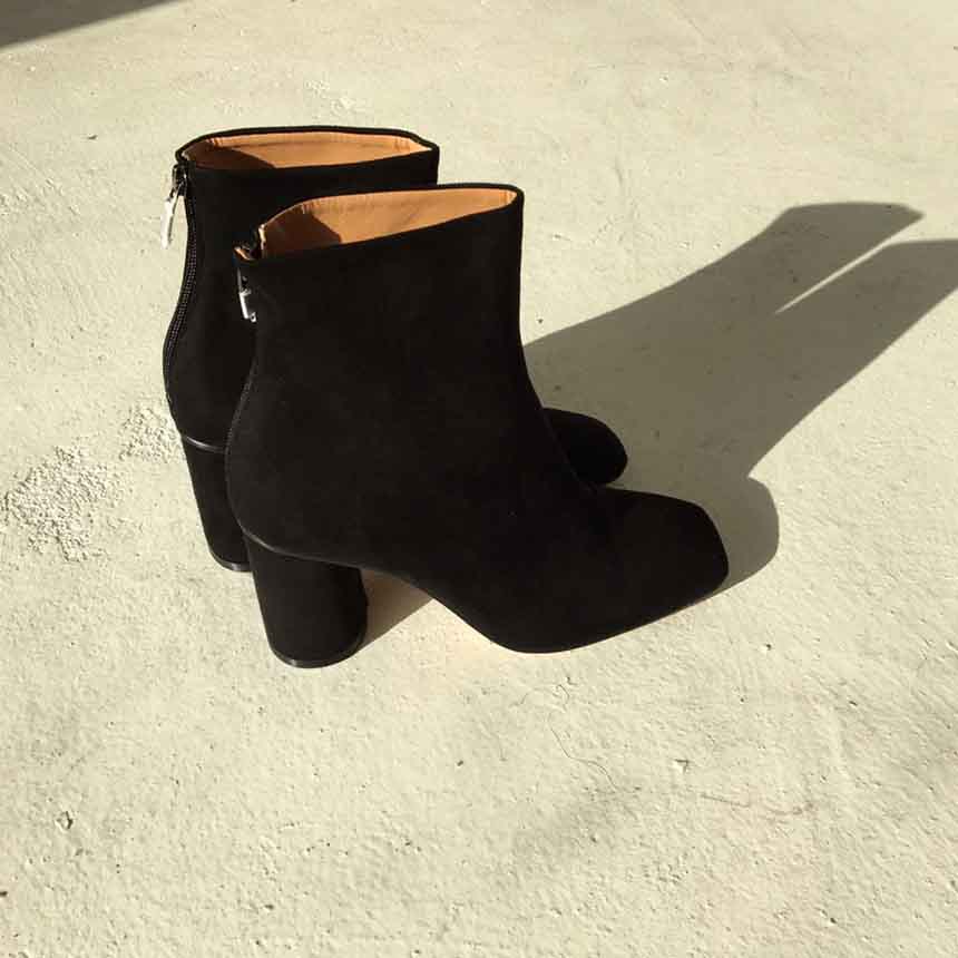Suede Angle Boots High Heels Chelsea Twenties Twen