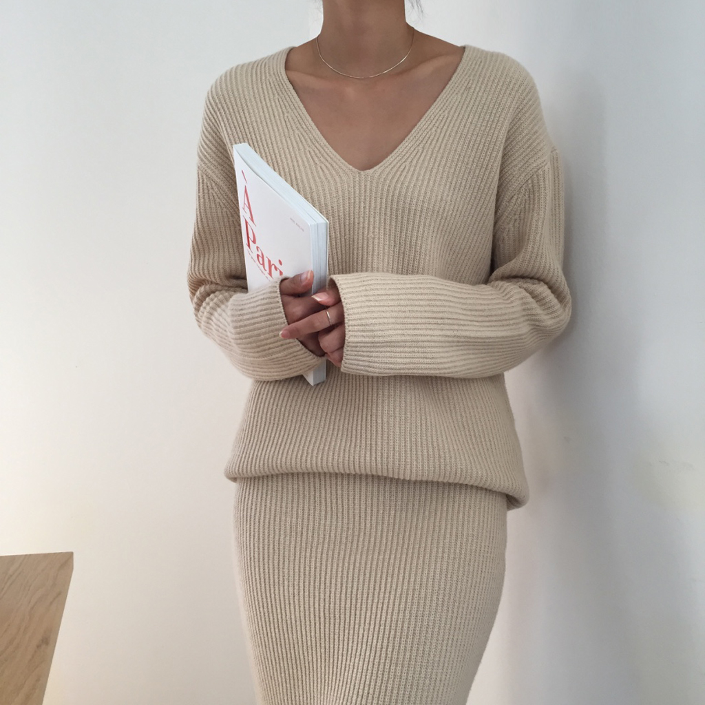 Winter Goliath Knit Long Skirt 3color Coordination