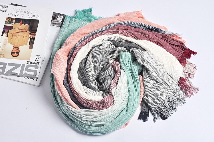 Men's women's public stall thin scarf stripe
