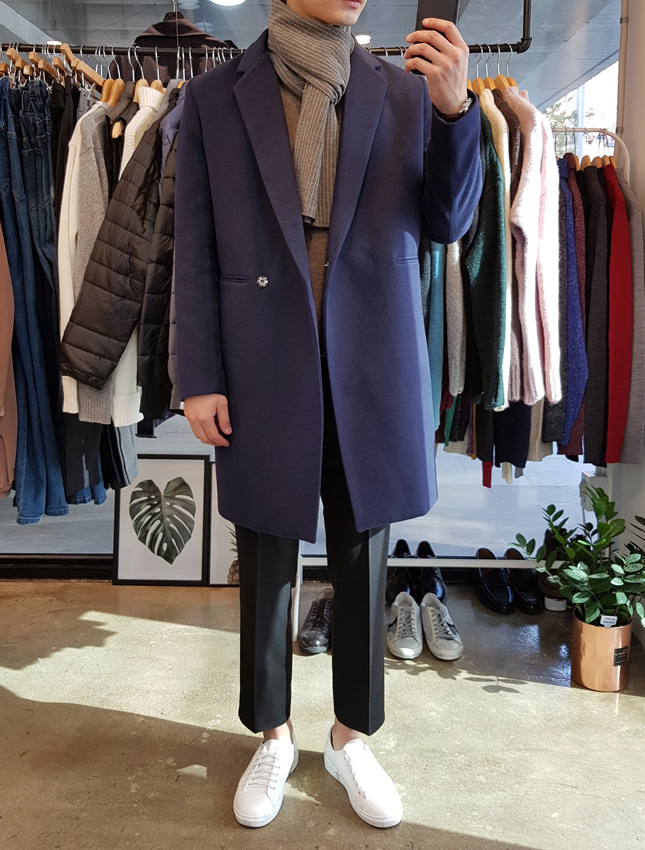 Stripe muffler 2color Man Coordination Shawl Pint 