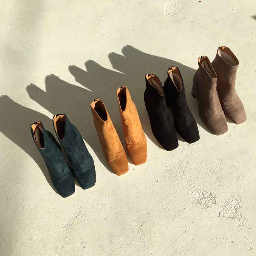 Suede Angle Boots High Heels Chelsea Twenties Twen