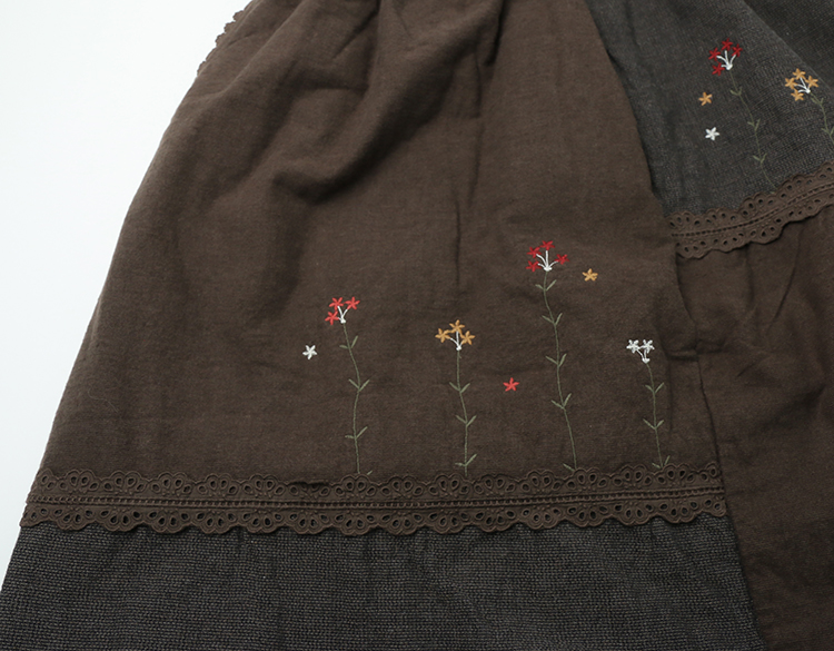 Winter embroidered skirts Long skirt lace Volume B