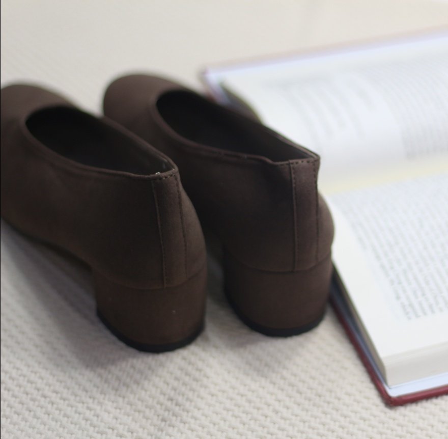 Suede Middle Heel Looper Shoes 5cm Shoes Winter Fl