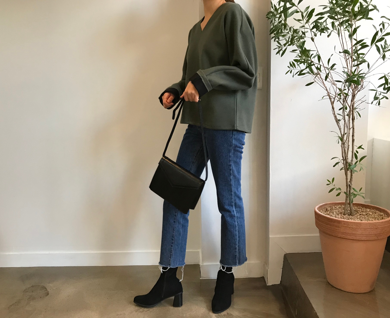 Suede Socks Mid-Heel Angle Boots Black, Brown Fall