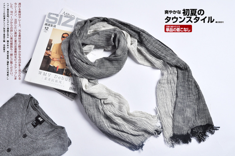 Men's women's public stall thin scarf stripe