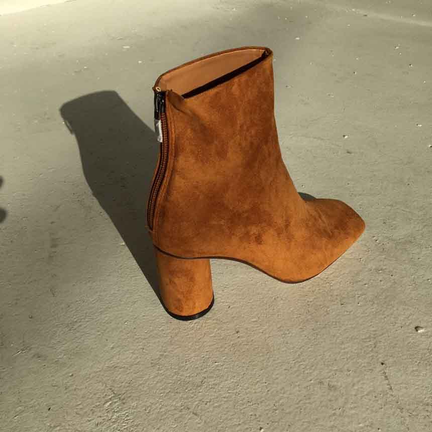 Suede Angle Boots High Heels Chelsea Twenties Twen