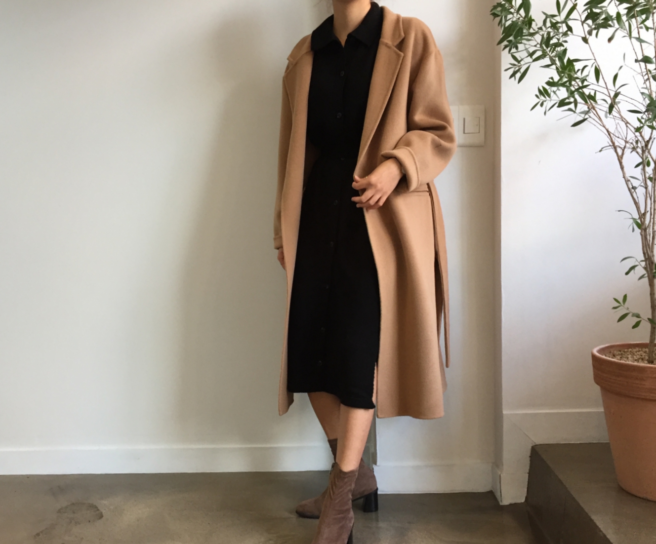 Suede Socks Mid-Heel Angle Boots Black, Brown Fall