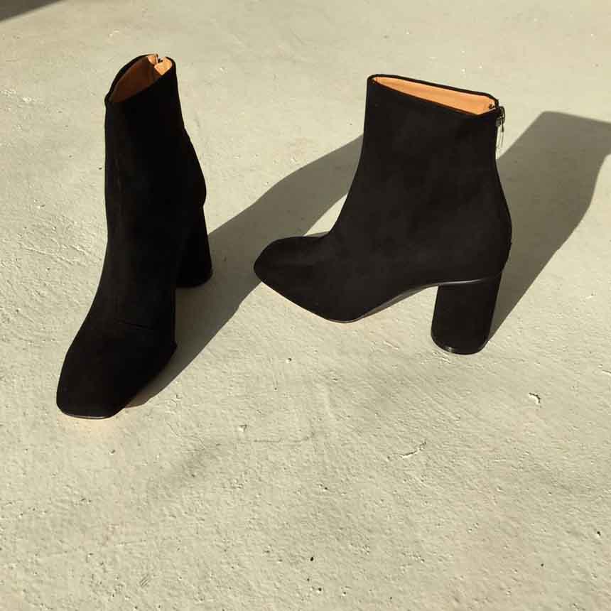 Suede Angle Boots High Heels Chelsea Twenties Twen