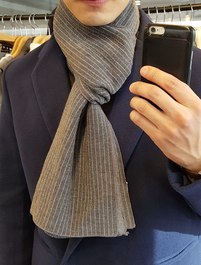 Stripe muffler 2color Man Coordination Shawl Pint 