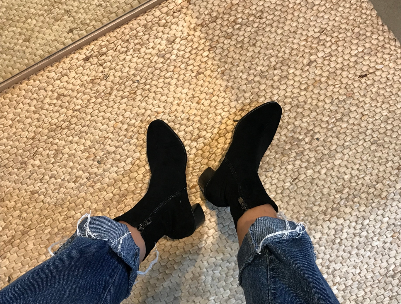 Suede Socks Mid-Heel Angle Boots Black, Brown Fall