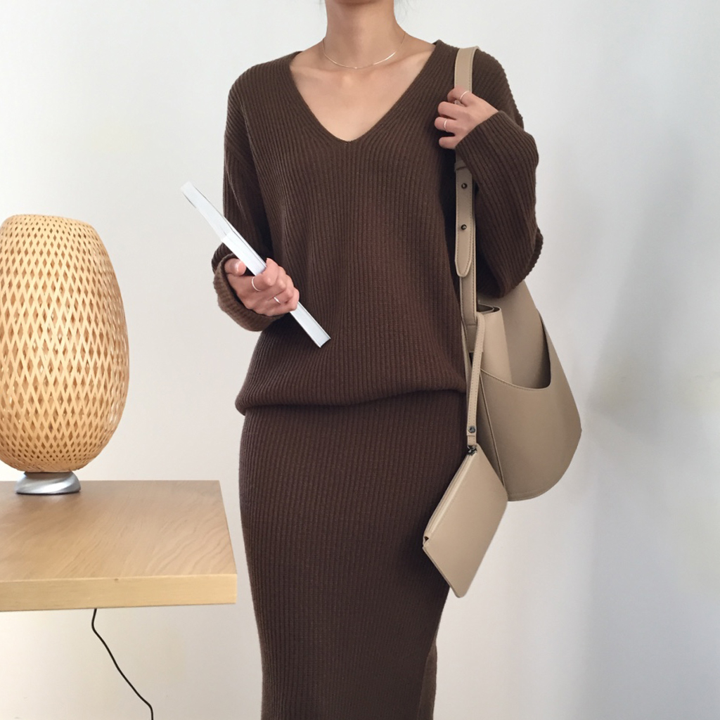 Winter Goliath Knit Long Skirt 3color Coordination