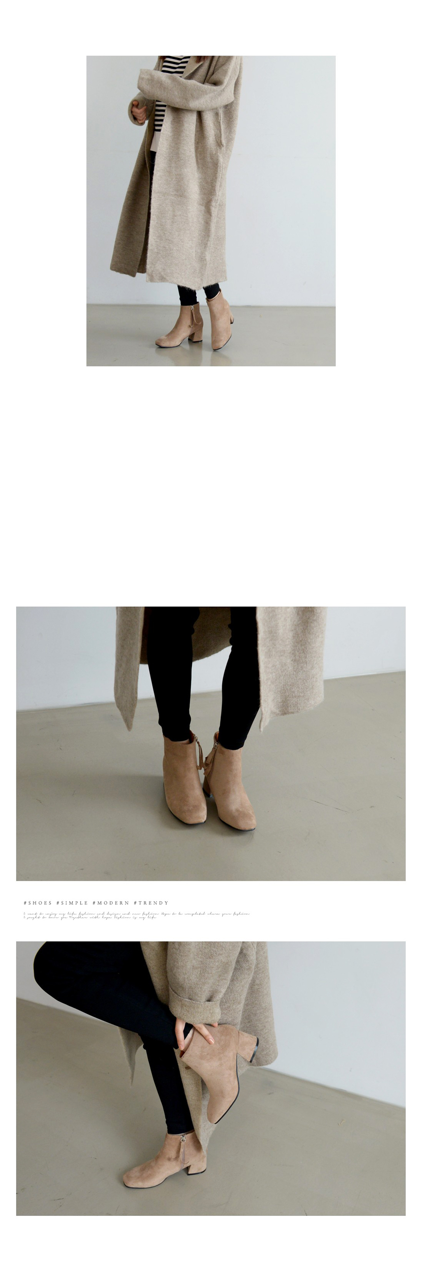 Suede Ankle Boots Heel Female Angle Tongue 5cm Hee